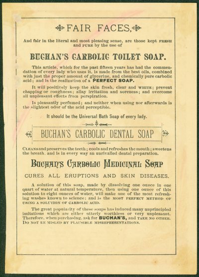 Buchans Carbolic Toilet Soap [trade card verso] by American School